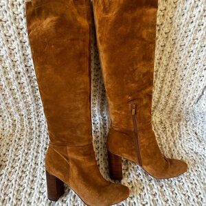 Vince Tall Suede Over-the-Knee Boots in Chestnut US9 EU39